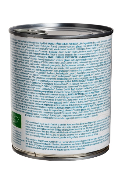 Raviolis bio 7,5% boeuf - 2